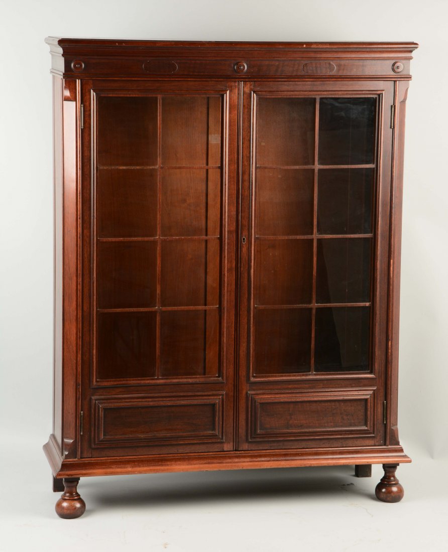 Wooden Bookcase with Glass. (1 of 1)