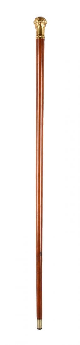 Walking Stick With Solid Gold Knob Top. (1 of 4)