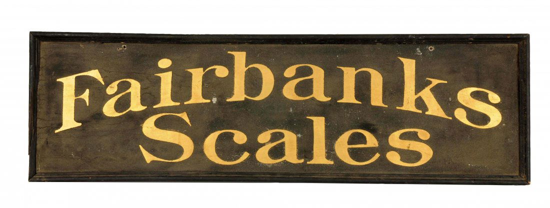Fairbanks Scale Wooden Advertising Trade Sign. (1 of 1)