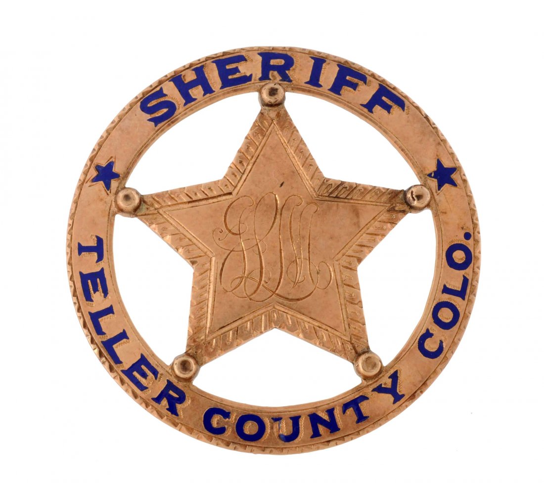Gold & Enameled Sheriff's Badge. (1 of 3)