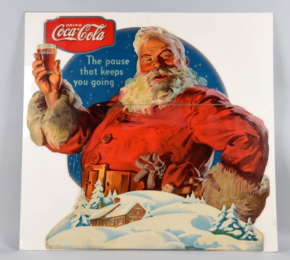 Large Coca-Cola Santa Diecut Advertising Sign. (1 of 1)