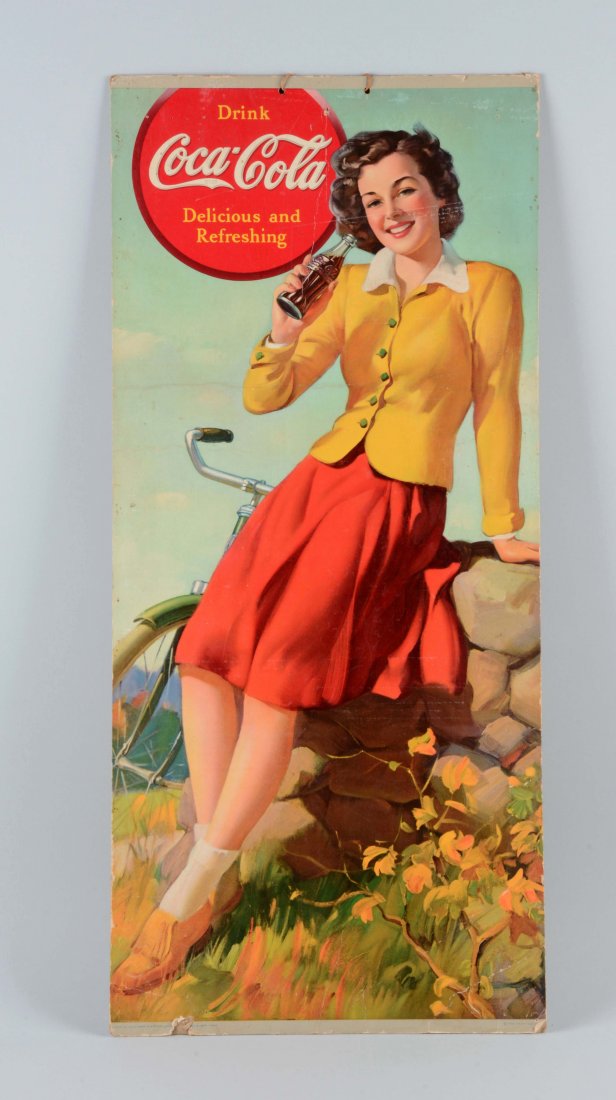1939 Coca-Cola Cardboard Advertising Sign. (1 of 1)