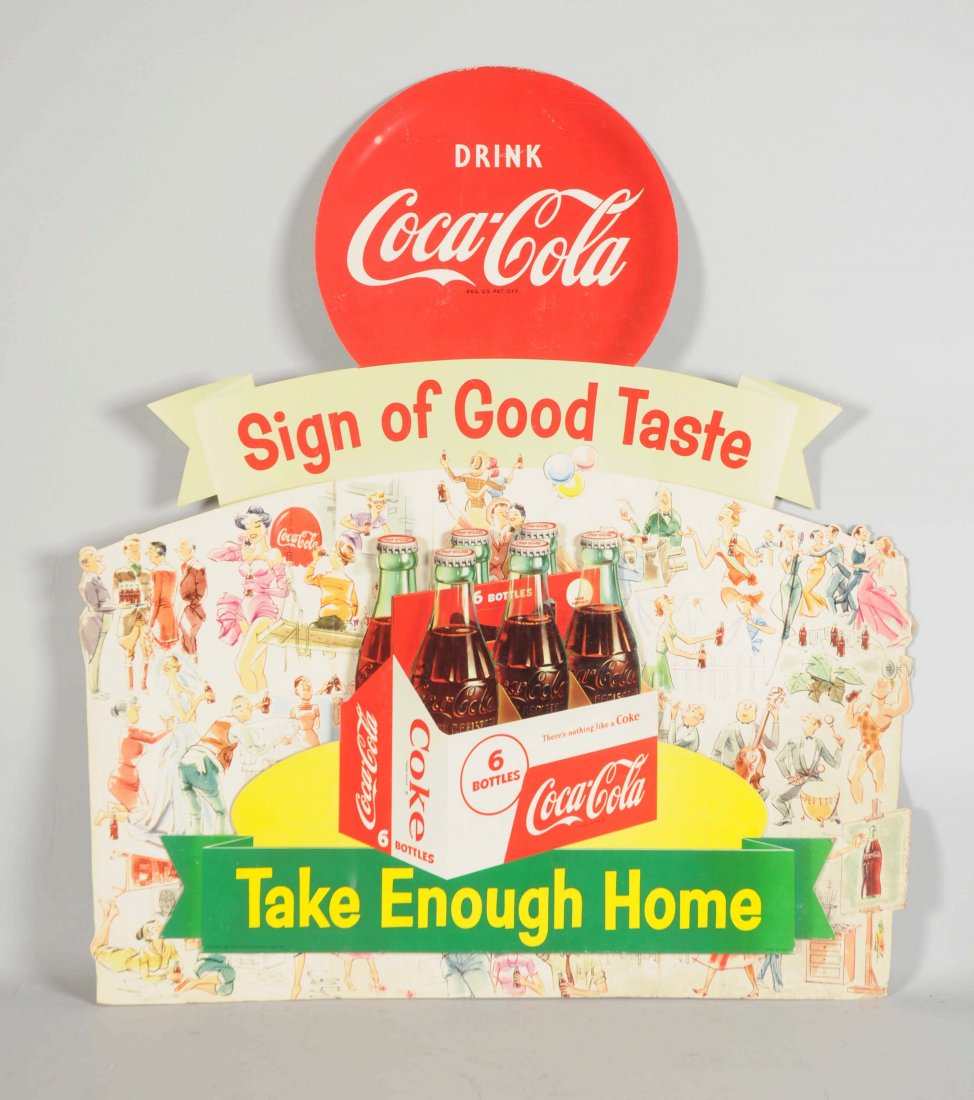 1956 Coca-Cola Diecut Advertising Sign. (1 of 1)