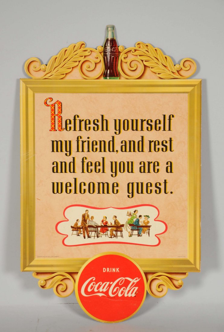 1950 Coca-Cola Diecut Advertising Sign. (1 of 1)