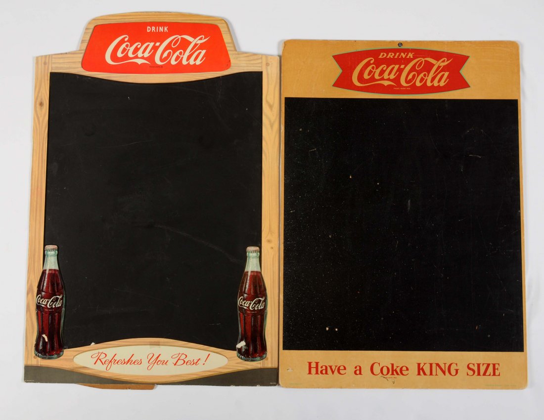 Lot Of 2: Coca-Cola Advertising Cardboard Chalk Boards. (1 of 1)