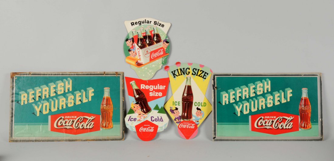 Lot Of 5: Coca - Cola Cardboard Signs. (1 of 1)