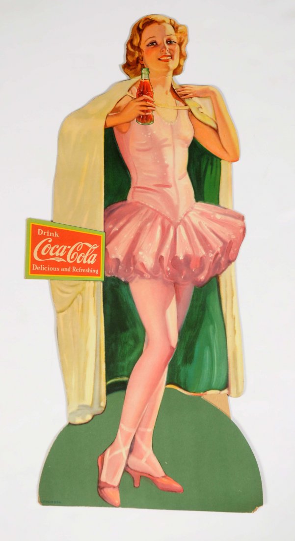 Coca-Cola Easel Back Diecut Cardboard Sign. (1 of 1)