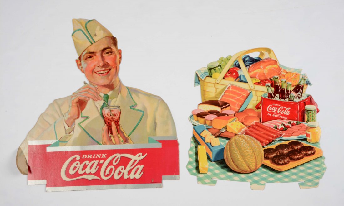 Lot Of 2: Coca-Cola Cardboard Signs. (1 of 1)