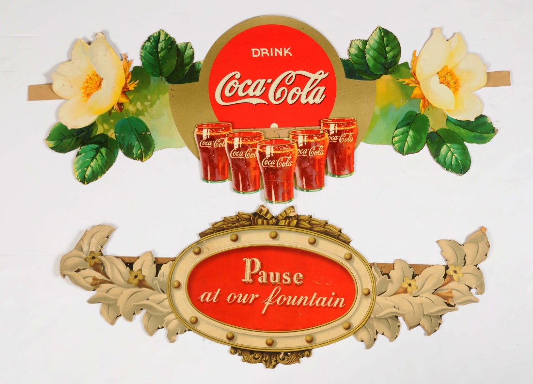 Lot of 2: Coca-Cola Advertising Flower Festoon. (1 of 1)