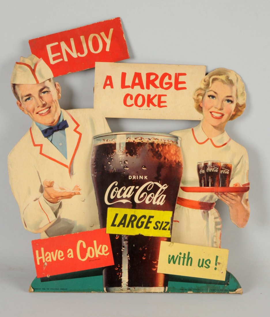 1956 Coca-Cola Diecut Advertising Sign. (1 of 1)