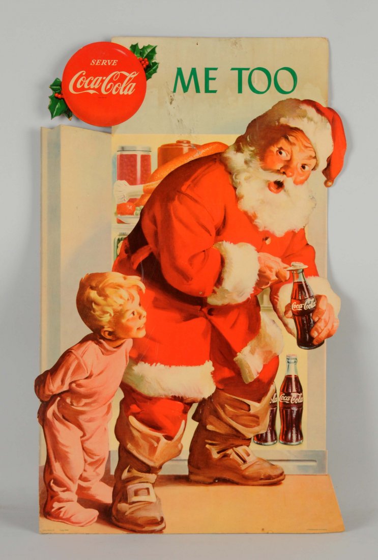 Coca-Cola Santa Claus Easel Back Advertising Sign. (1 of 1)