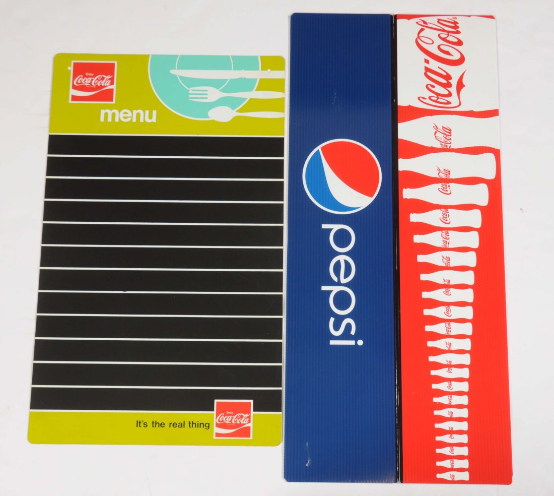 Lot Of 2: Coca-Cola Menu Board and Sign. (1 of 1)