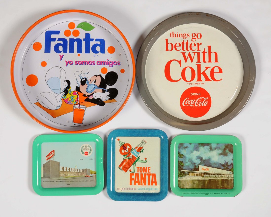 Lot of 5: Coca-Cola & Fanta Advertising Trays. (1 of 1)