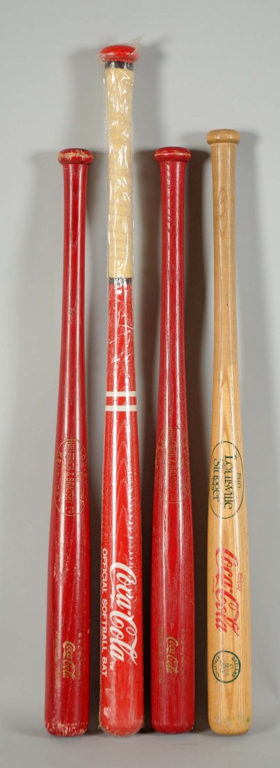 Lot Of 4: Coca-Cola Baseball Bats. (1 of 3)