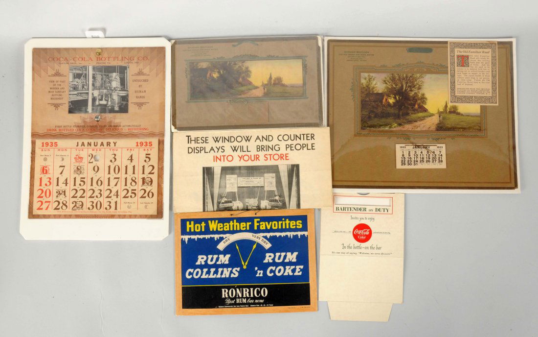 Assorted Coca - Cola Advertising Calendars. (1 of 1)