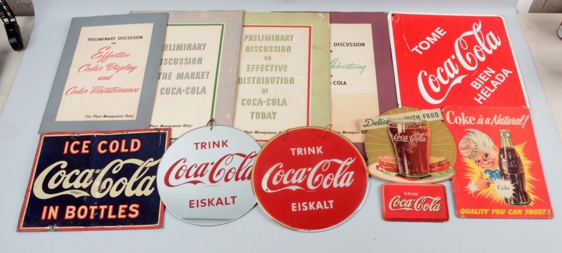 Large Lot of Coca-Cola Advertising Signs & Booklets. (1 of 1)