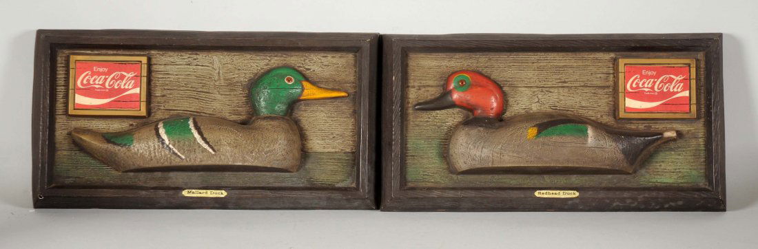 Lot of 2: Plastic Coca-Cola Signs with Ducks. (1 of 2)