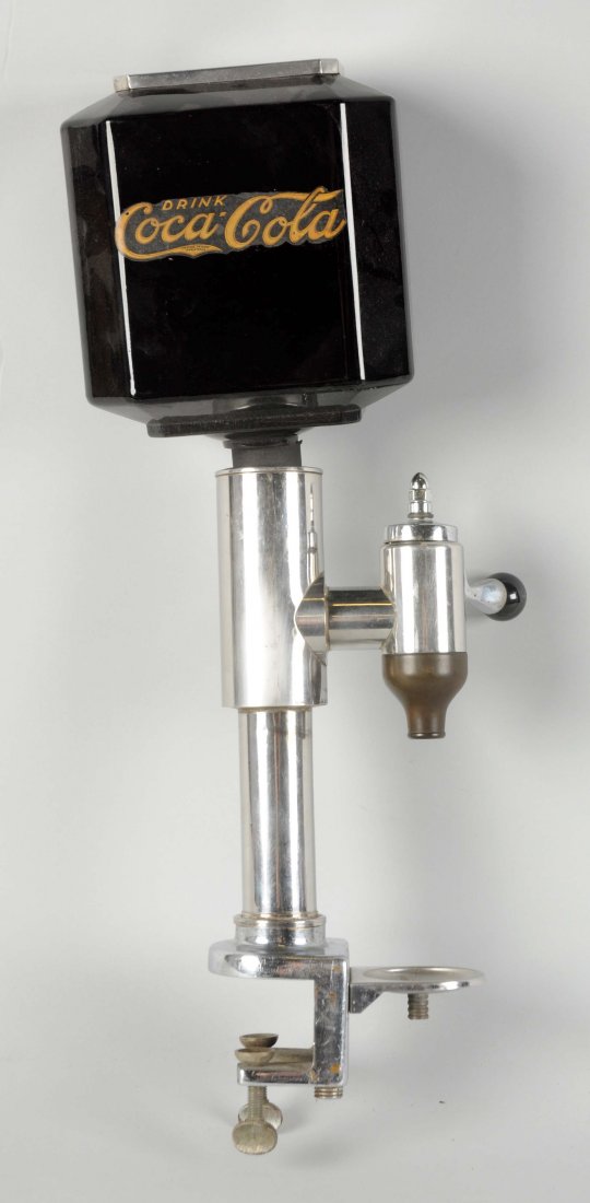 1920's Coca-Cola Black Glass Syrup Dispenser. (1 of 1)