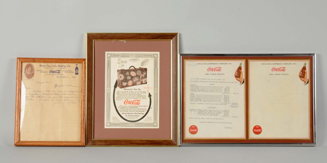 Lot Of 3: Coca-Cola Letterheads & Magazine Ad. (1 of 1)