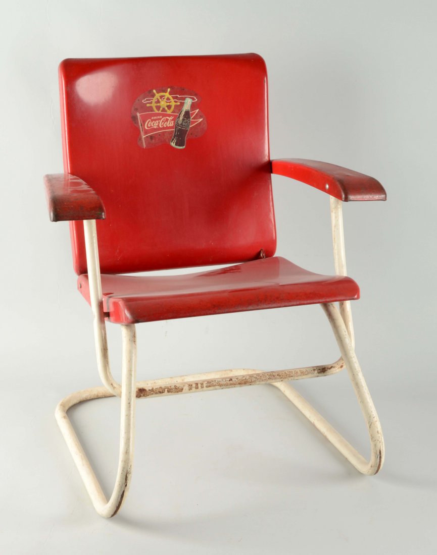 Coca - Cola Advertising Metal Folding Chair. (1 of 2)