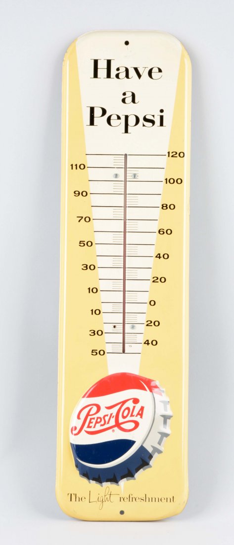 Pepsi Cola Tin Advertising Thermometer. (1 of 1)