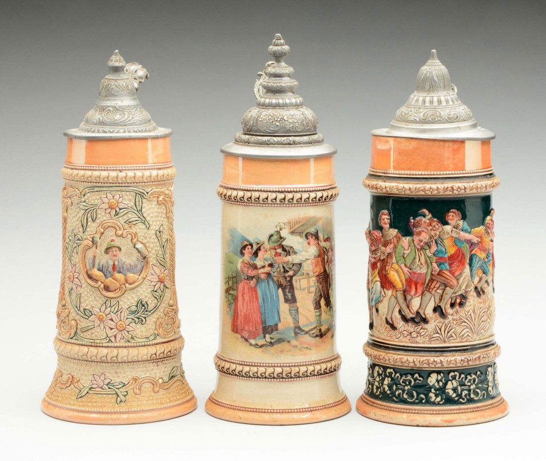 Lot of 3: German Beer Steins. (1 of 3)