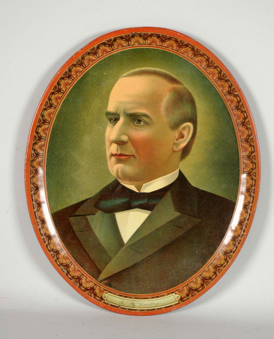 William McKinley Advertising Tin Tray. (1 of 1)