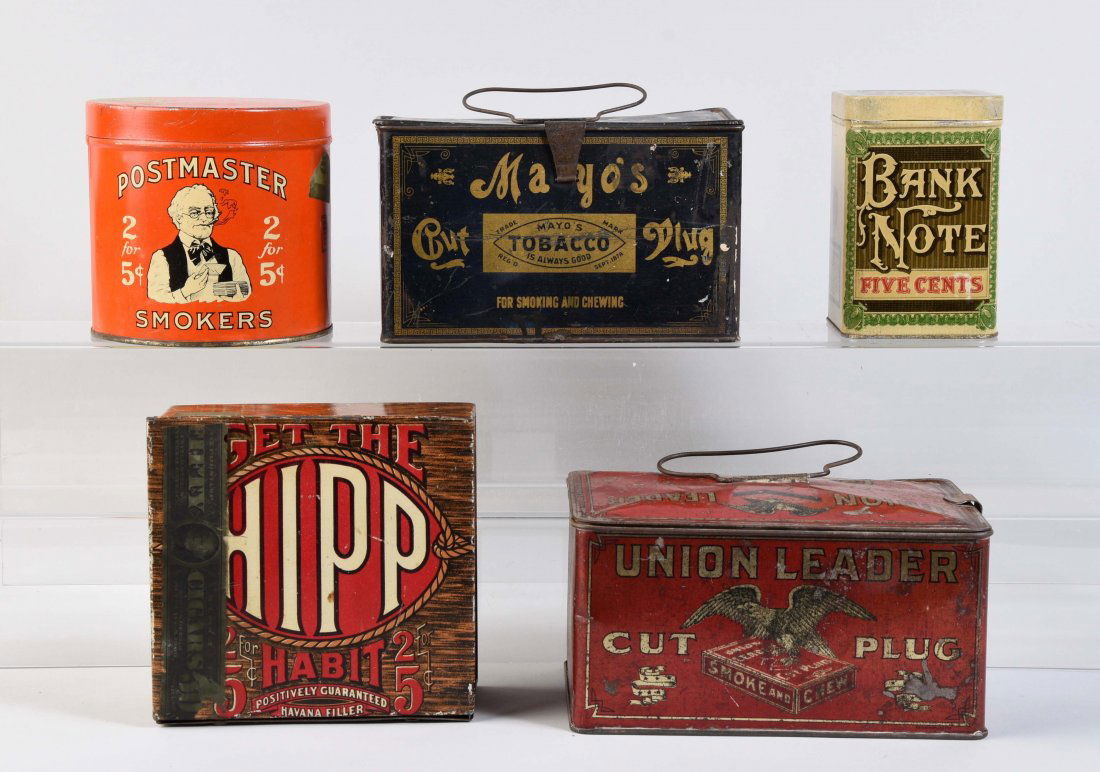 Lot Of 5: Early Tobacco Tins. (1 of 1)