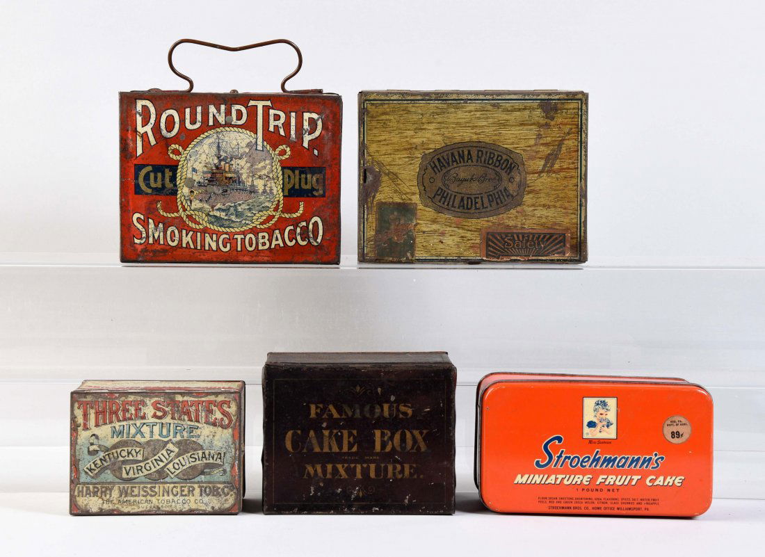 Lot Of 5: Early Advertising Tins. (1 of 1)