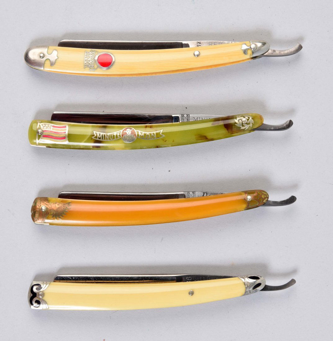Lot Of 4: Celluloid Straight Razors with Colorful (1 of 2)