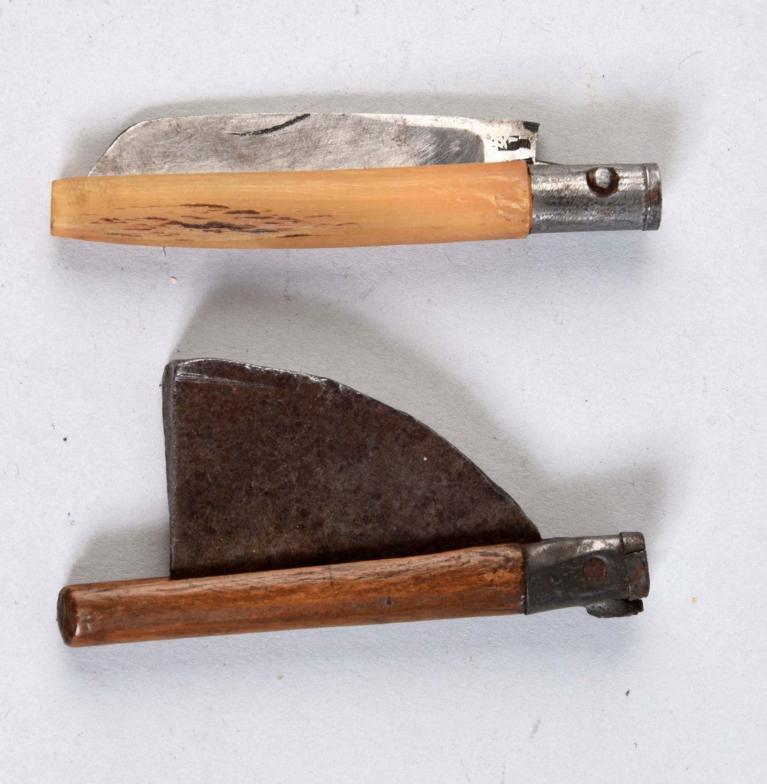 Lot Of 2: Early Primitive Straight Razors. (1 of 2)