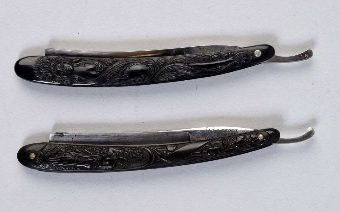 Lot Of 2: Art Noveau Straight Razors. (1 of 2)