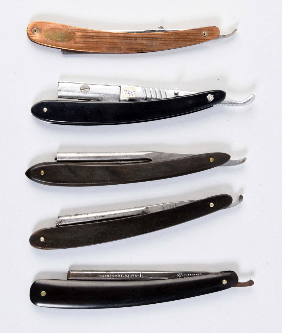Lot Of 5: Straight Razors With Changeable Blades. (1 of 2)