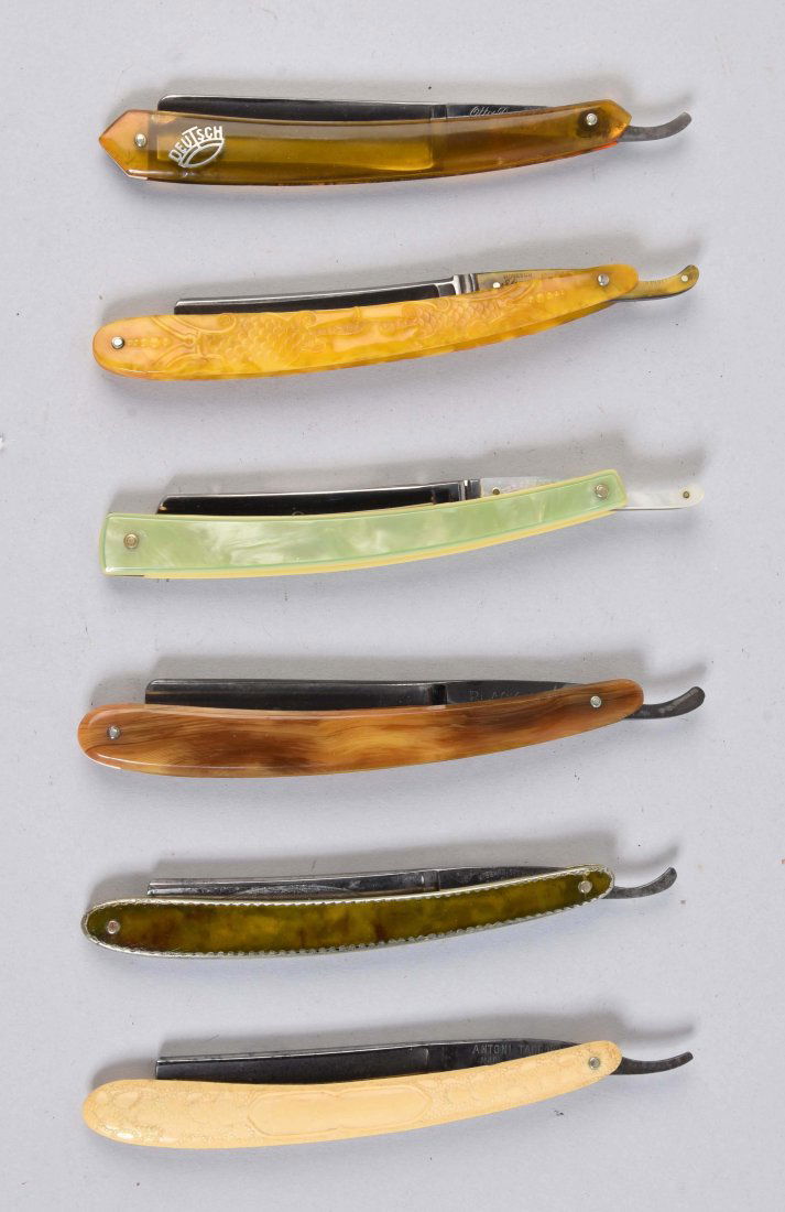 Lot Of 6: Colorful Celluloid Straight Razors. (1 of 1)