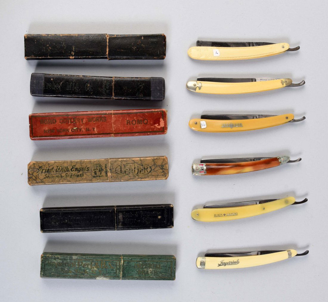 Lot Of 6: Various Straight Razors In Their Boxes. (1 of 1)