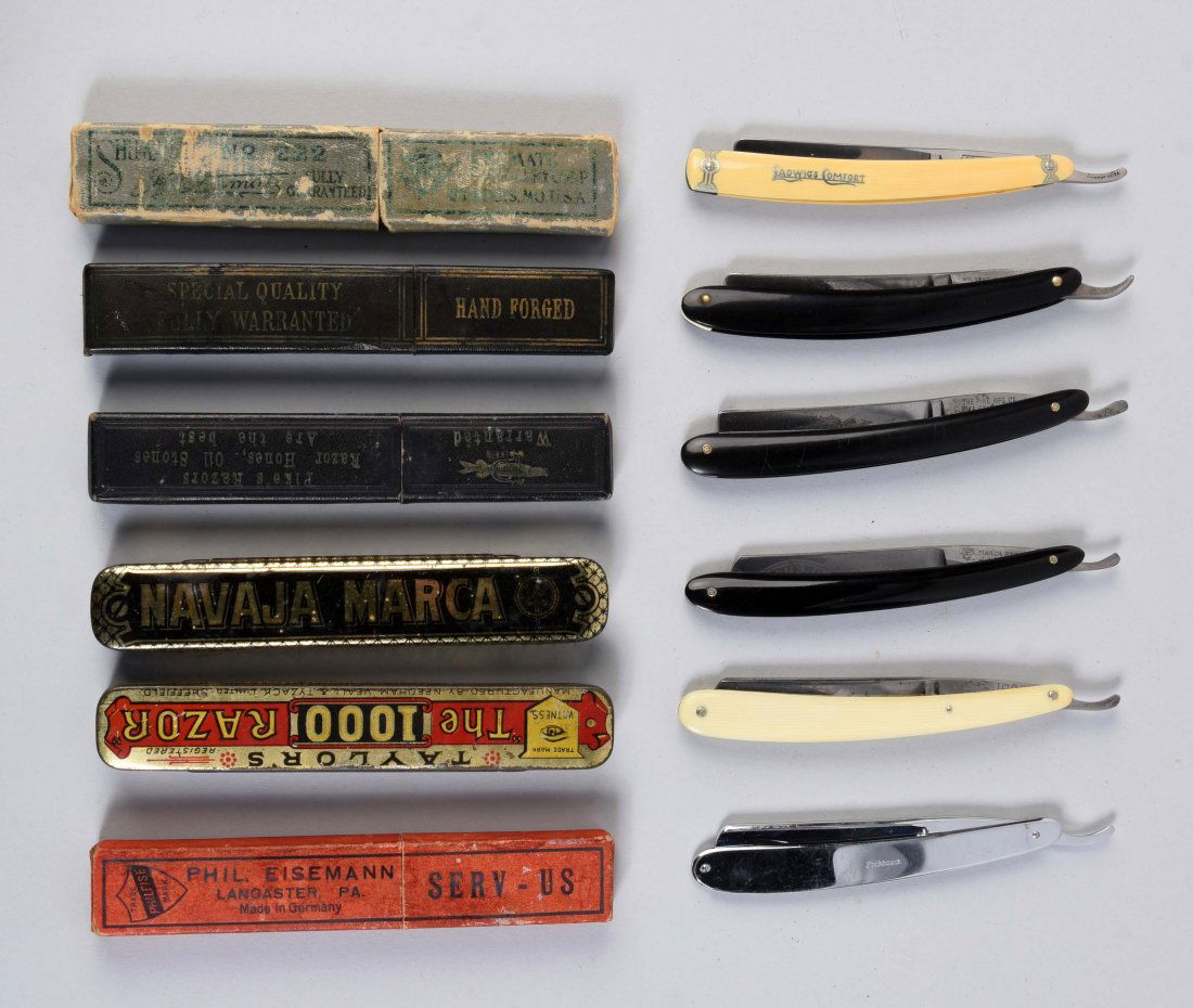 Lot Of 6: Various Straight Razors In Their Boxes. (1 of 1)