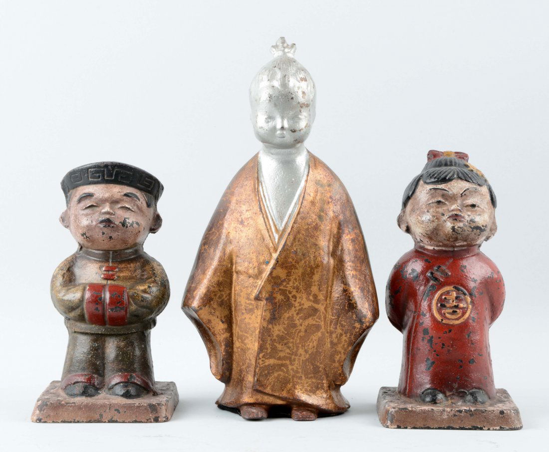 Lot of 1 Pair, 1 Single:  Cast Iron Assorted Asian (1 of 1)