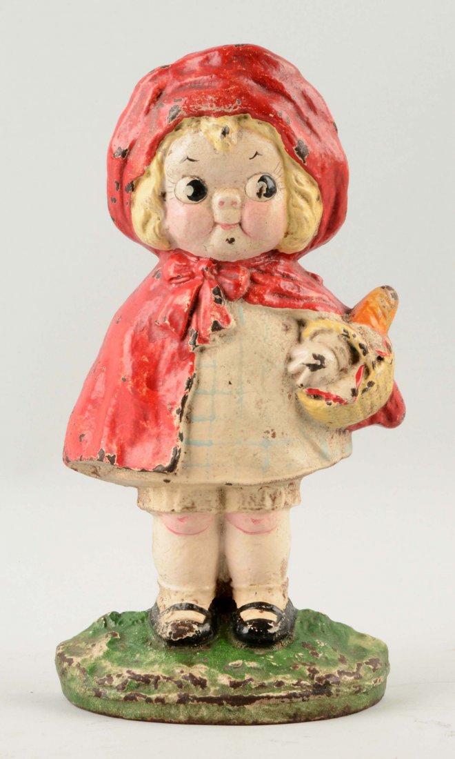 Cast Iron Red Riding Hood Doorstop.: Hubley, designer Grace Drayton. (Very Good). 9-1/2'' T.