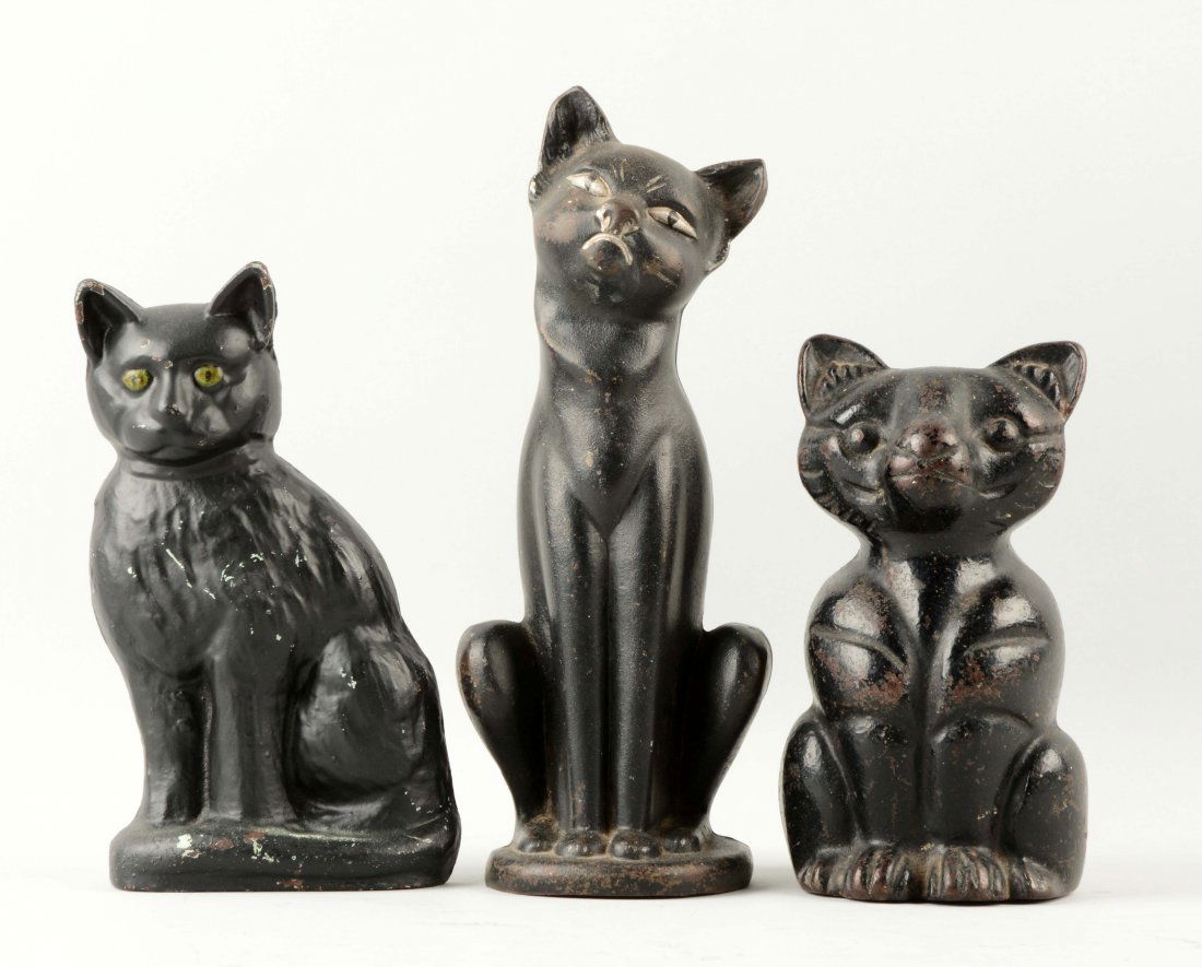 Lot Of 3: Cast Iron Cat Doorstops. (1 of 1)