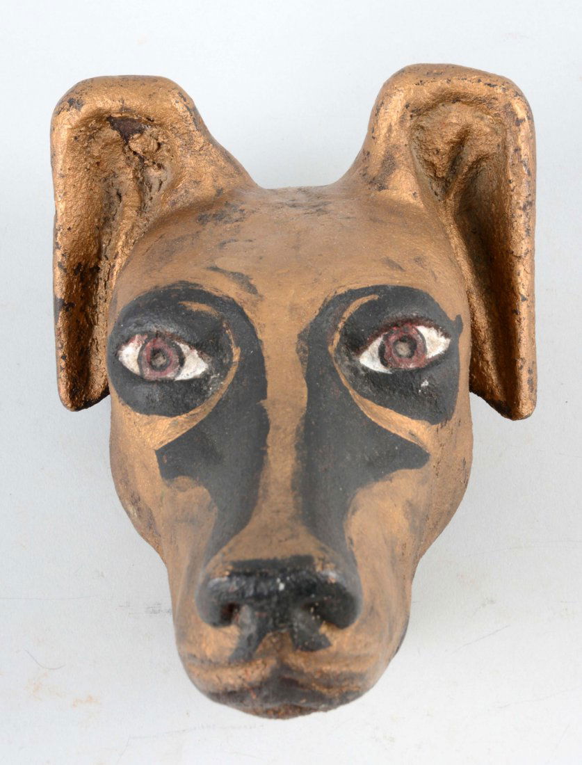 Cast Iron Oversize Dogâ€™s Head Doorstop. (1 of 1)