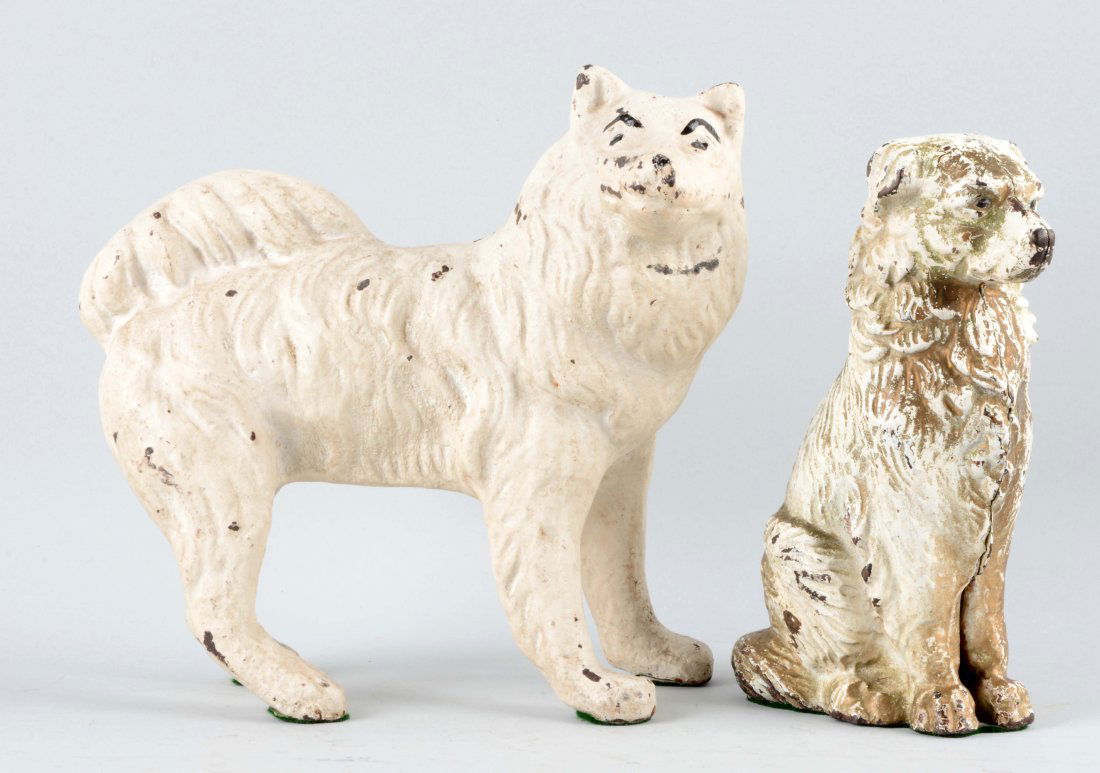 Lot of 2: Cast Iron Assorted Dog Doorstops. (1 of 1)