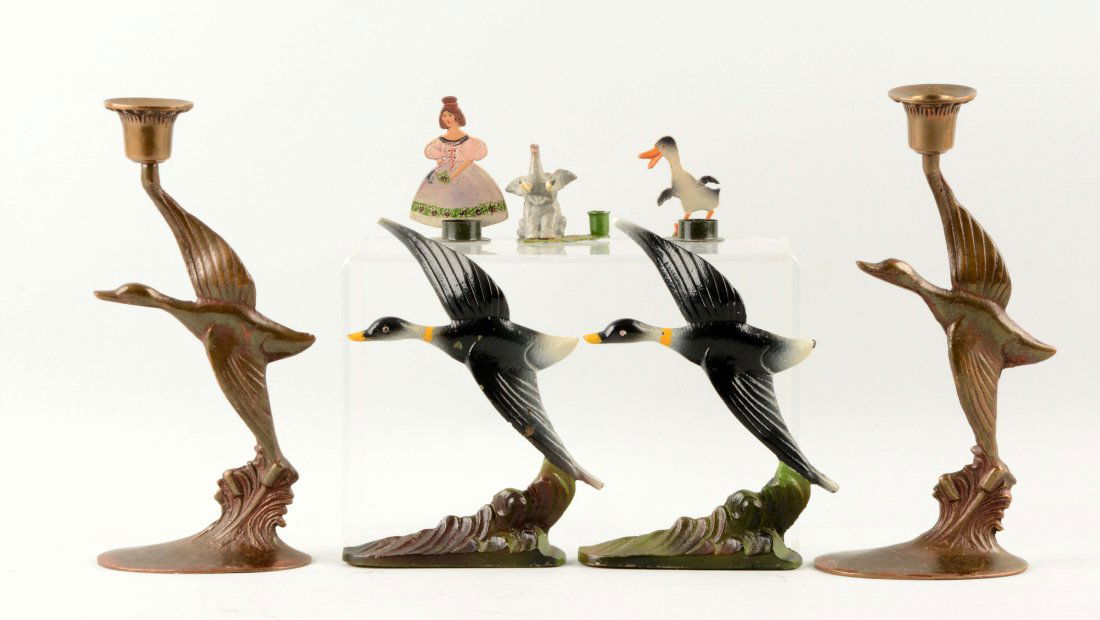 Lot of 2 pairs & 3 singles. Cast Iron Assorted Candle (1 of 1)