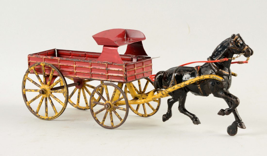 Cast Iron  & TIn Horse Drawn Buckboard Wagon. (1 of 2)