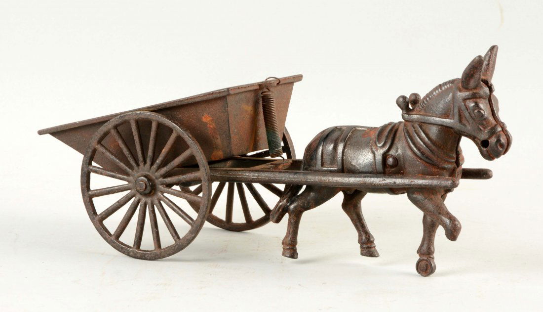 Cast Iron American Made Donkey Drawn Cart. (1 of 2)