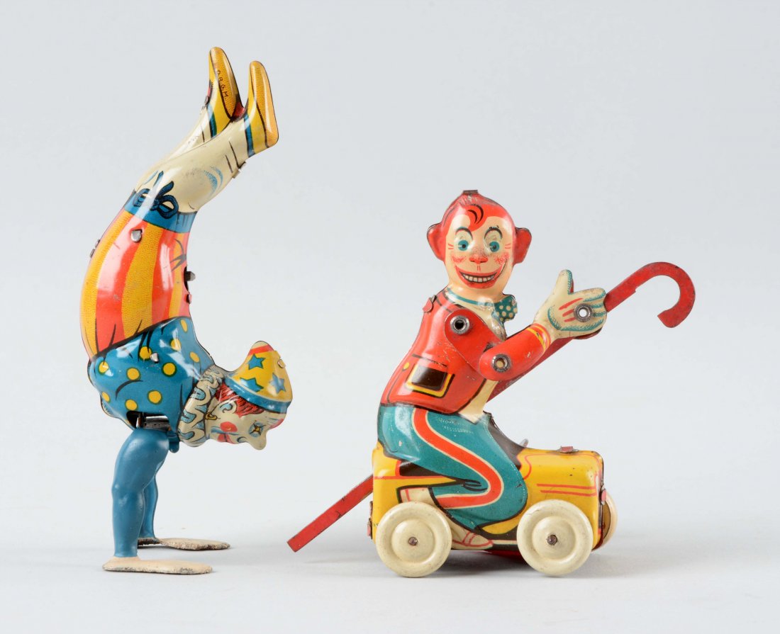 Lot Of 2: German Tin Litho Wind Up Circus Character (1 of 2)