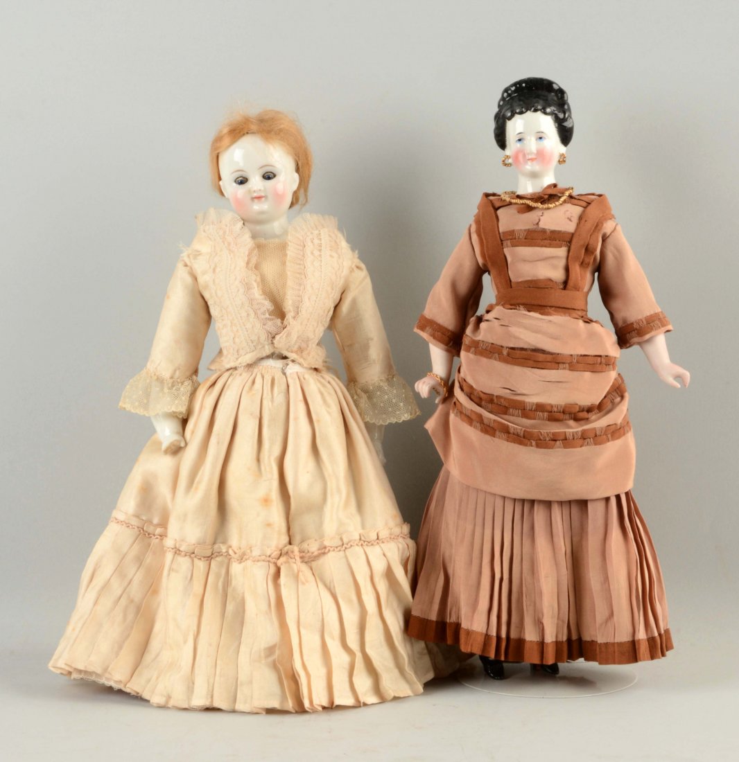 Lot Of 2: Unusual German China Head Dolls. (1 of 3)