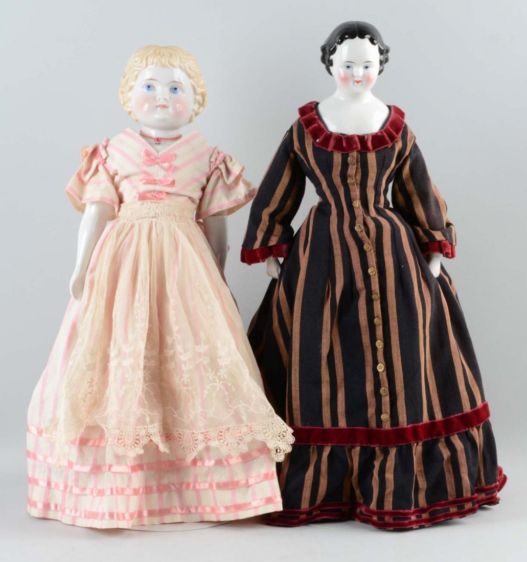 Lot Of 2: German China Shoulder Head Dolls. (1 of 3)