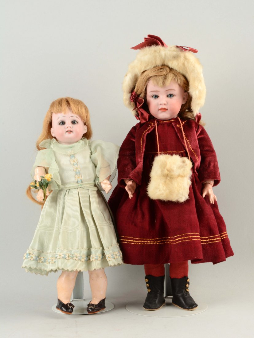 Lot Of 2: German Bisque Head Dolls. (1 of 3)