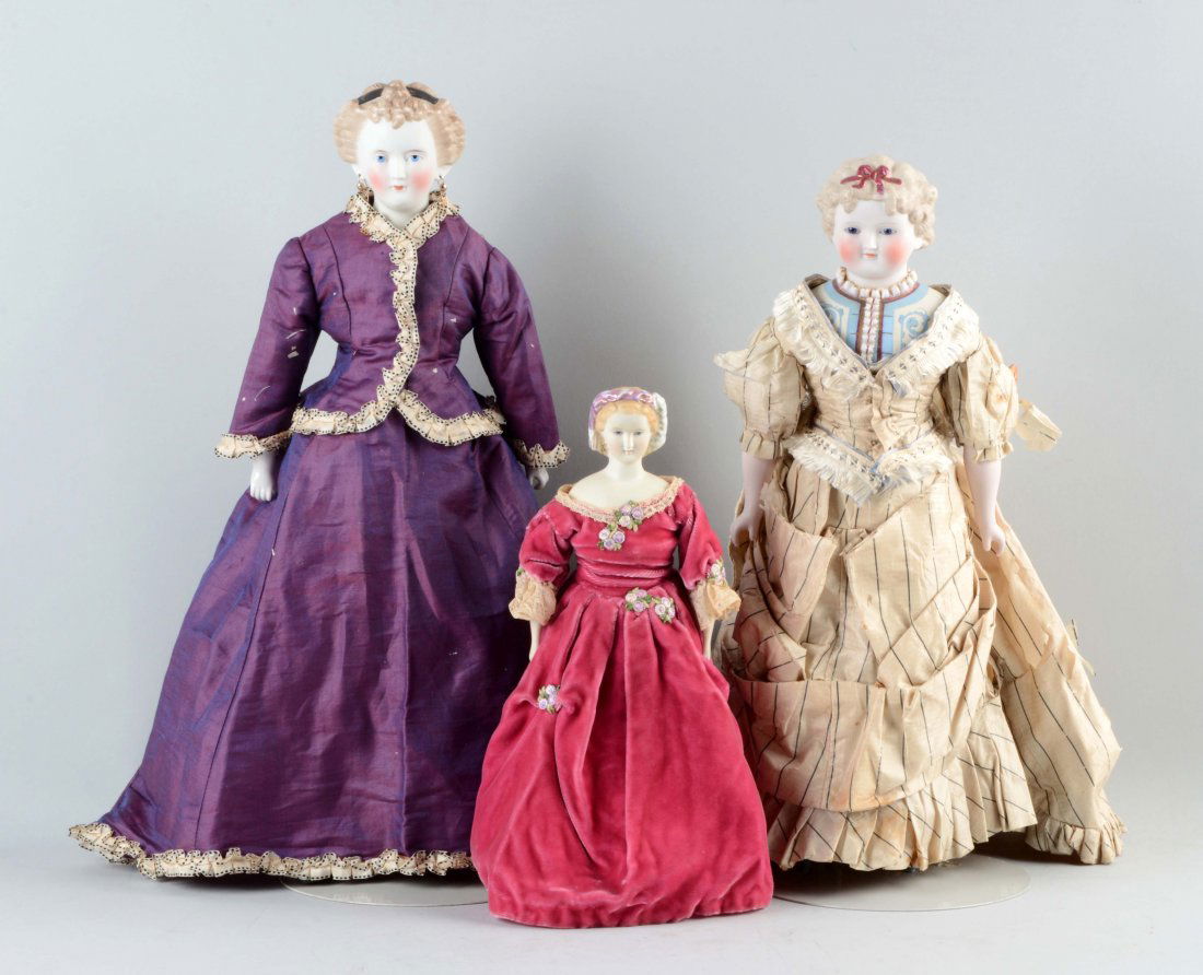 Lot Of 3: German Parian Dolls. (1 of 4)
