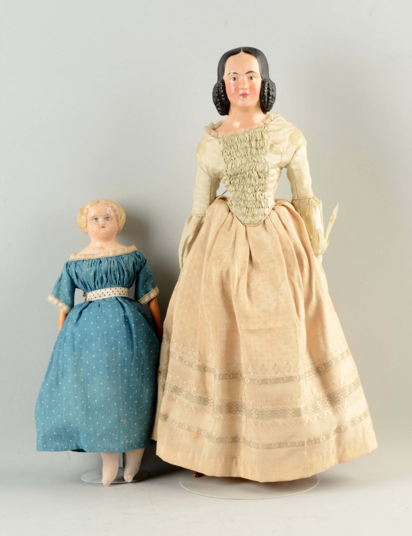 Lot Of 2: German Papier-MÃ¢chÃ© Dolls. (1 of 3)